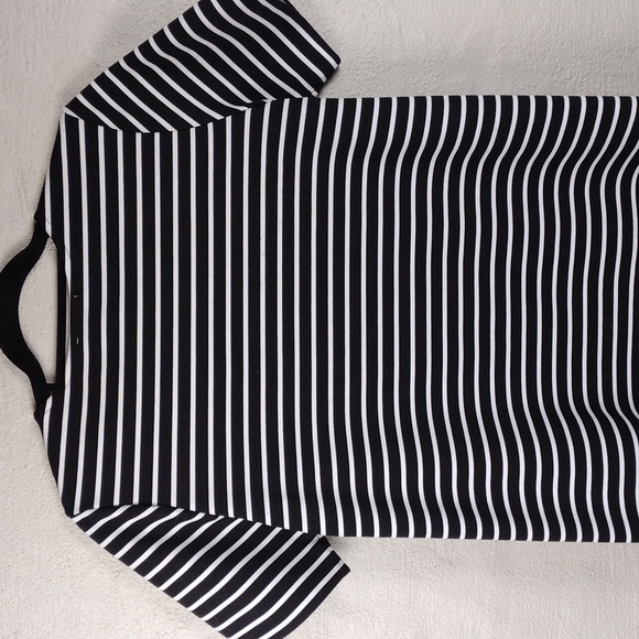 Suncoo Paris Celeste Black White Striped Short Sleeve Mini T-Shirt Dress - Picture 10 of 12